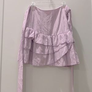 Womens Purple ruffle mini skirt